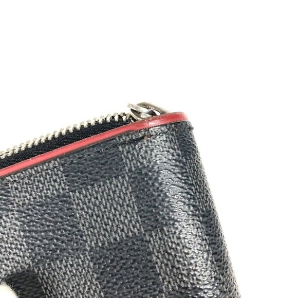 LOUIS VUITTON Damier Graphite Zippy Wallet Zip Around Wallet Black/Red - Picture 16 of 16